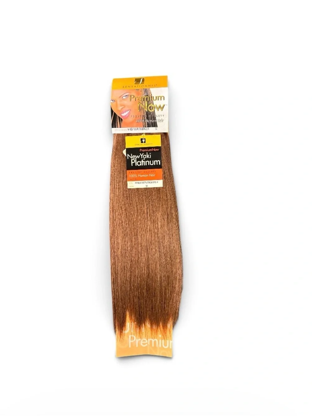 New Yaki Platinum Human Hair Weave - Light Brown
